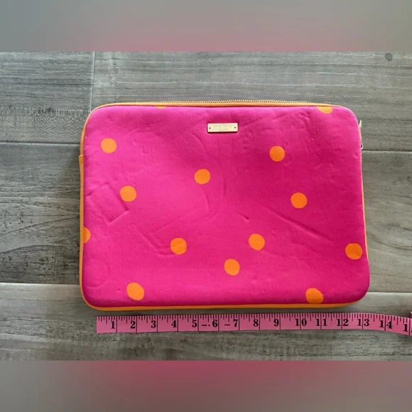 Kate Spade Pink Polka Dot Neoprene Laptop Sleeve – Fits 13” Preppy Colorful - Picture 10 of 11